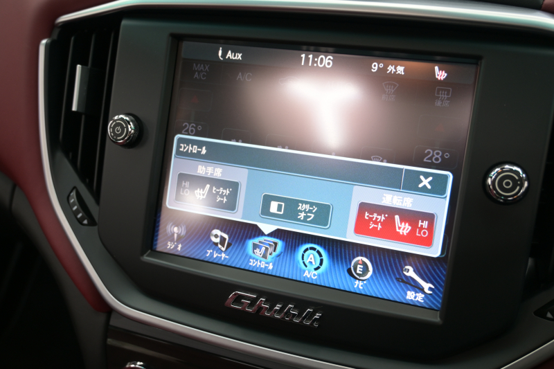 マセラティ ギブリ 3.0　ﾌﾙﾅﾁｭﾗﾙﾚｻﾞｰ赤革 ｻﾝﾙｰﾌ 赤×黒ﾚｻﾞｰｲﾝﾃﾘｱ ﾗﾃﾞｨｶｳｯﾄﾞｲﾝﾃﾘｱ 純正ﾅﾋﾞTV Bｶﾒﾗ 本革ｽﾃｱ ﾌﾟﾛﾃｵ19AW ｼﾌﾄﾊﾟﾄﾞﾙ　2年保証付