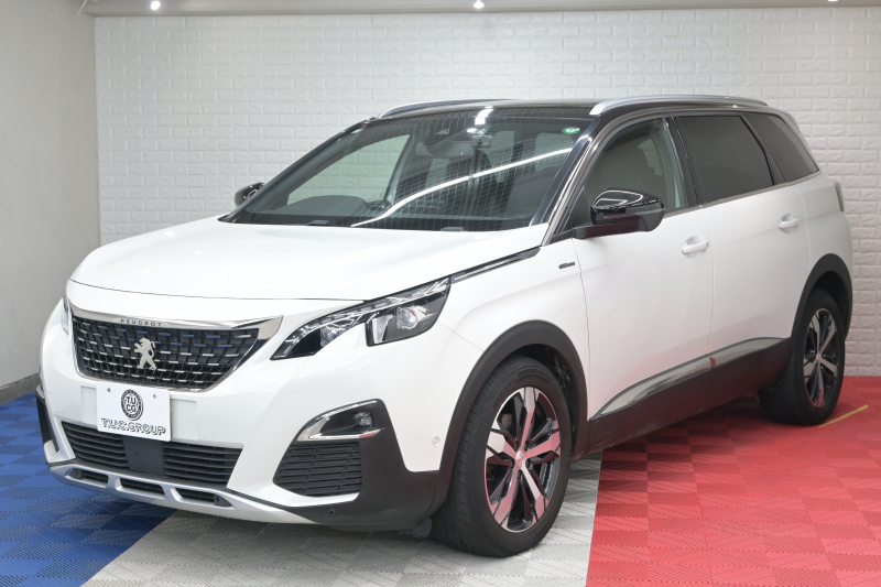 プジョー 5008 GT ﾌﾞﾙｰHDi　ACC Pｽﾀ ECO BSM ﾊｰﾌﾚｻﾞｰ ﾏｯｻｰｼﾞ機能 純正ﾀｯﾁｽｸﾘｰﾝ ﾌﾙｾｸﾞ CarPlay BTｵｰﾃﾞｨｵ&TEL 純正18ｲﾝﾁAW　2年保証付