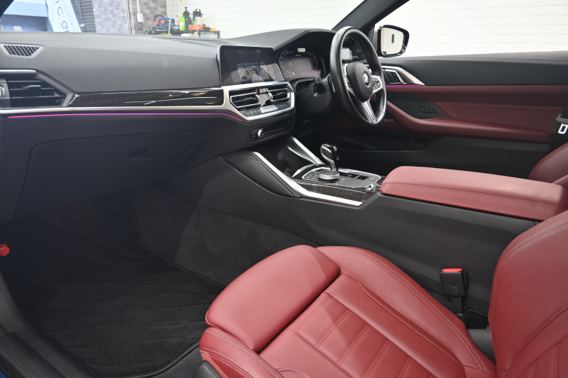BMW 4シリーズ M440i xDriveｸｰﾍﾟ　1ｵﾅ ACC ｲﾝﾃﾘS ｺﾝﾌｫA ECO 赤革 ｻﾝﾙｰﾌ 純正HDDﾅﾋﾞ ﾌﾙｾｸﾞ Carplay 360ｶﾒﾗ harman/kardon Mｴｱﾛ&19ｲﾝﾁAW LEDﾗｲﾄ　2年保証付