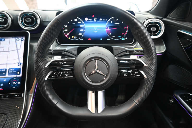 メルセデスベンツ Cクラス C220d ｱﾊﾞﾝｷﾞｬﾙﾄﾞ ﾚｻﾞｰEX&RSP　Pｽﾀ ECO ACC 黒革 純正ﾅﾋﾞ ﾌﾙｾｸﾞ Carplay AMGｴｱﾛ&18AW LEDﾗｲﾄ ﾍｯﾄﾞｱｯﾌﾟD　2年保証付