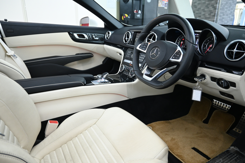 メルセデスベンツ SLクラス SL400 ﾚｰﾀﾞｰｾｰﾌﾃｨPKG　後期 ACC ﾎﾟｰｾﾚﾝ革 ｼｰﾄﾋｰﾀｰ ﾍﾞﾝﾁﾚｰﾀｰ ｴｱｽｶｰﾌ ｶﾞﾗｽﾙｰﾌ 純正ﾅﾋﾞTV CarPlay ABCｻｽﾍﾟﾝｼｮﾝ 自動Rｹﾞｰﾄ LEDﾍｯﾄﾞﾗｲﾄ AMGｴｱﾛ&19ｲﾝﾁAW 　2年保証付